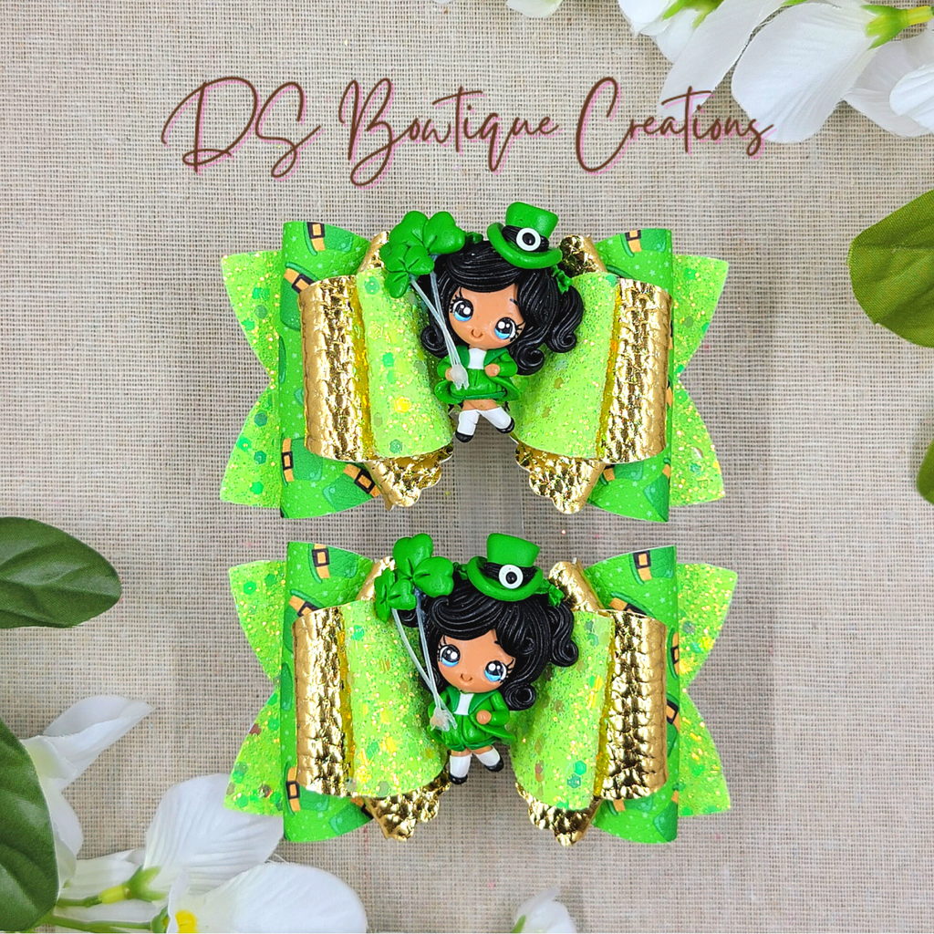SALE! St Patty's Clover Balloons 4 inch Single Bow