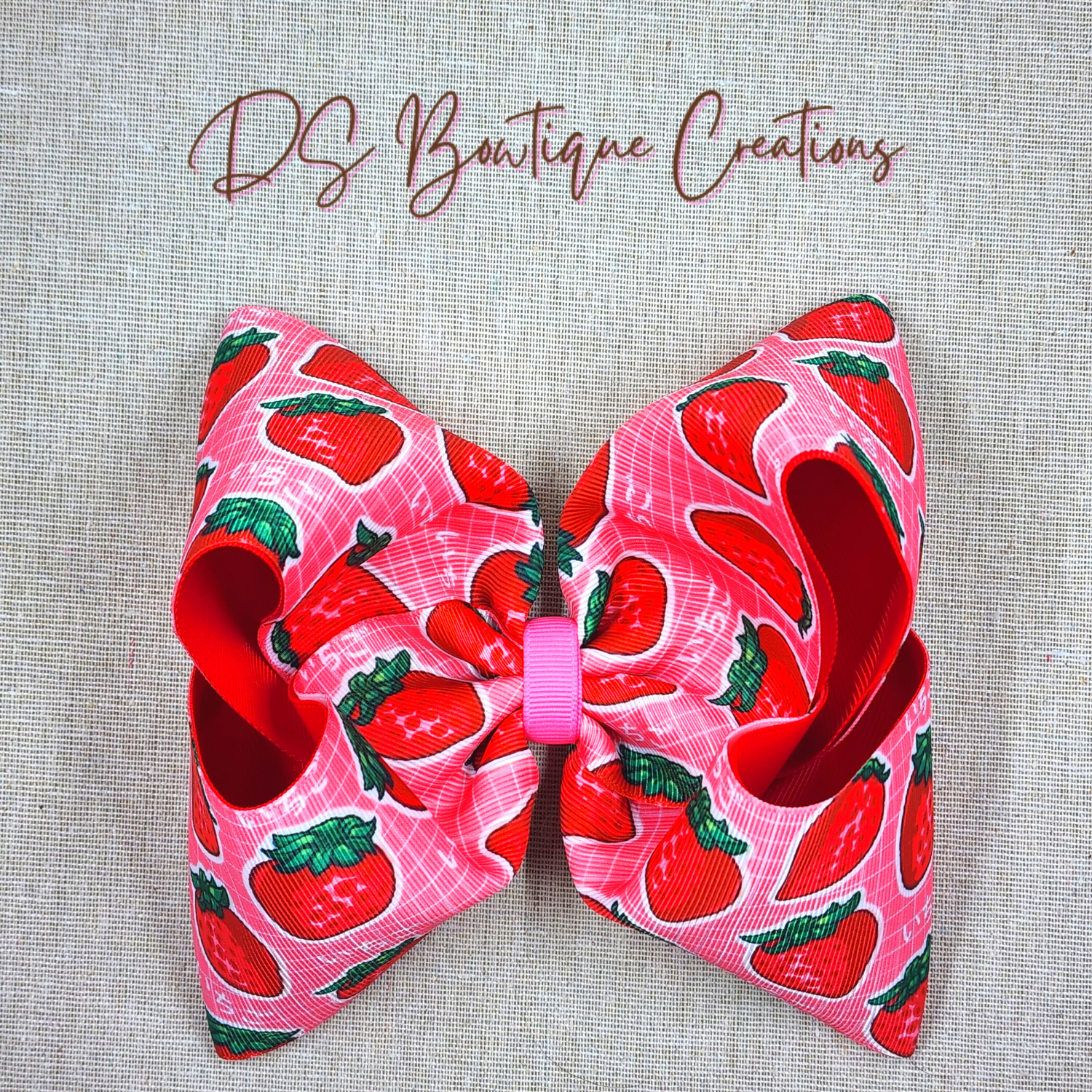 Strawberry Large Ribbon Bow – Ds Bowtique Creations